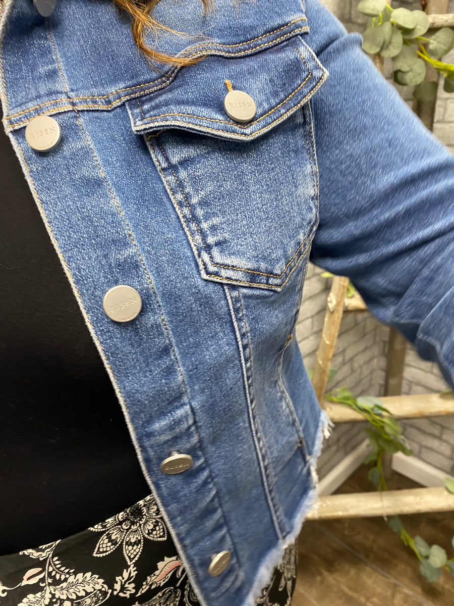 Fray Hemed Denim Jacket