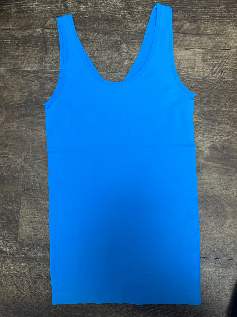 Reversible U or V BRIGHT BLUE Tank