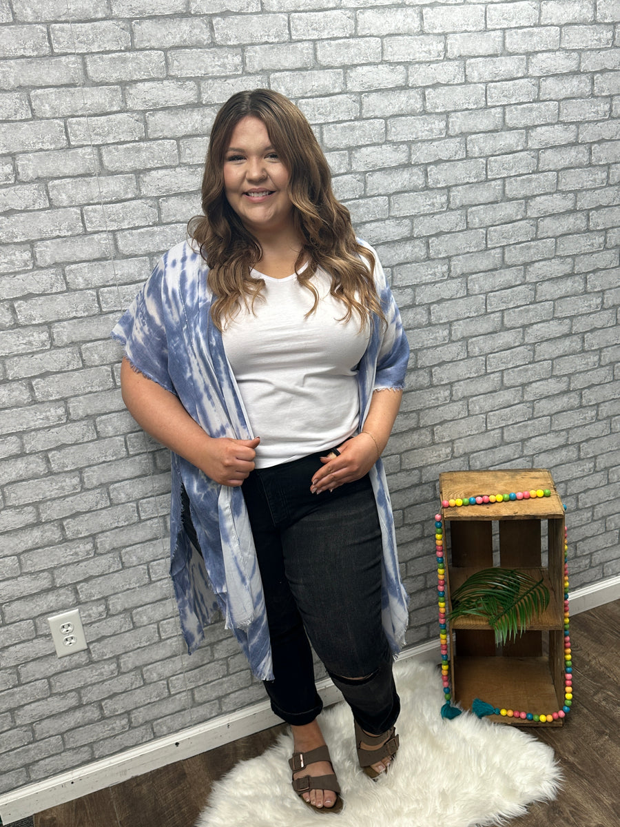 Tie Dye Blue Kimono