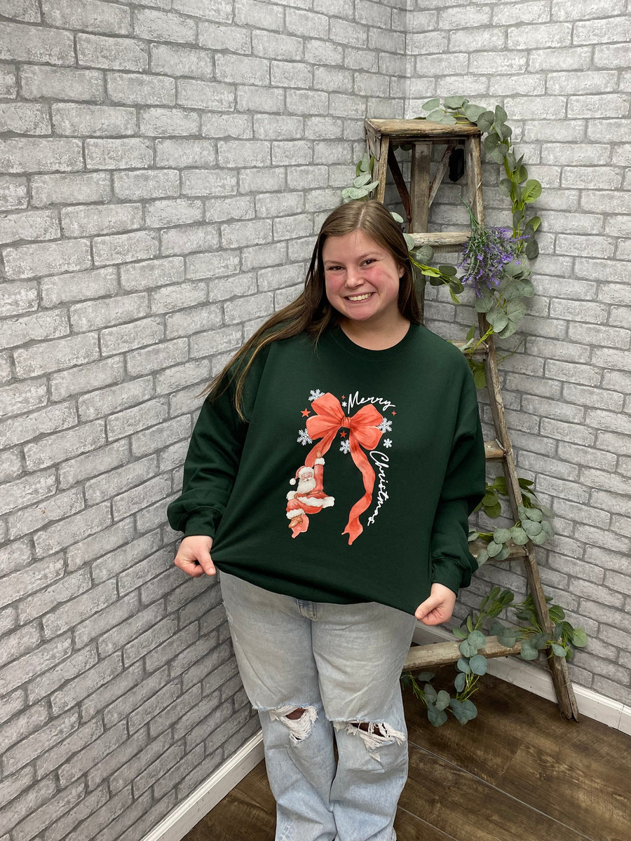 Santa Bow Sweatshirt