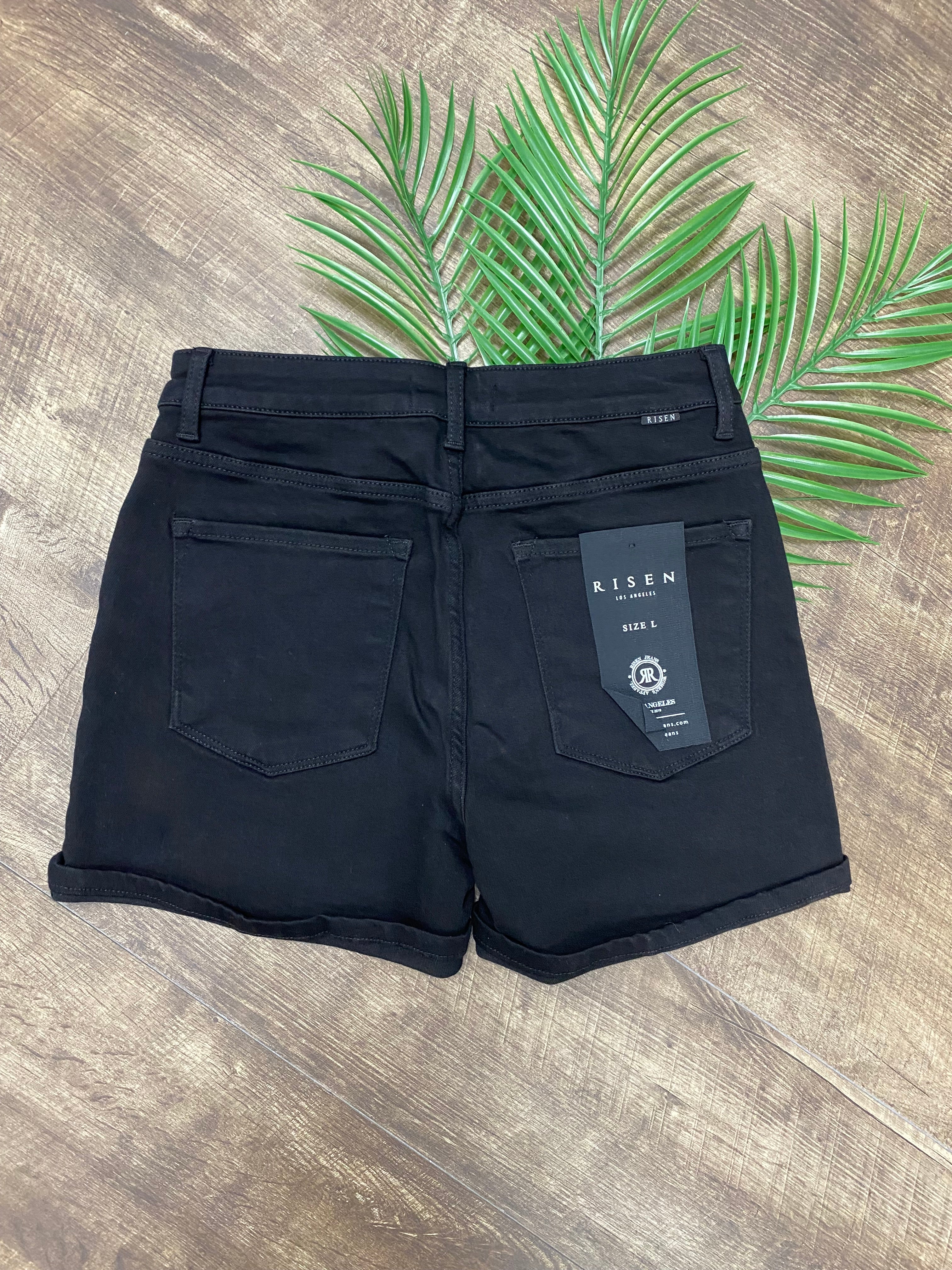 Black Cuffed Shorts