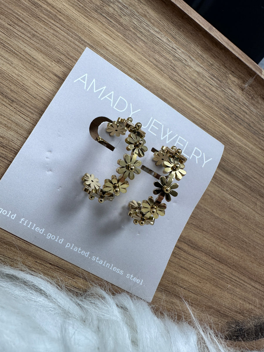 Amandy Flower Hoop Earring