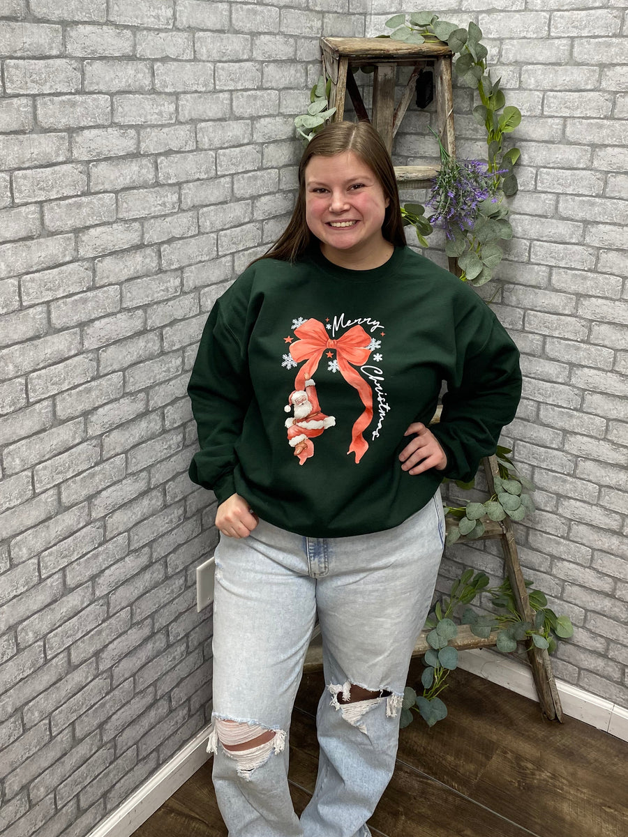 Santa Bow Sweatshirt
