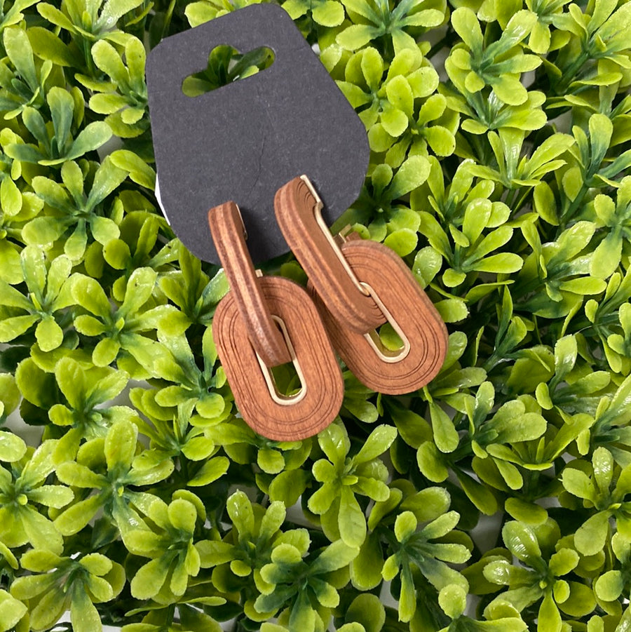Wood Link Earrings