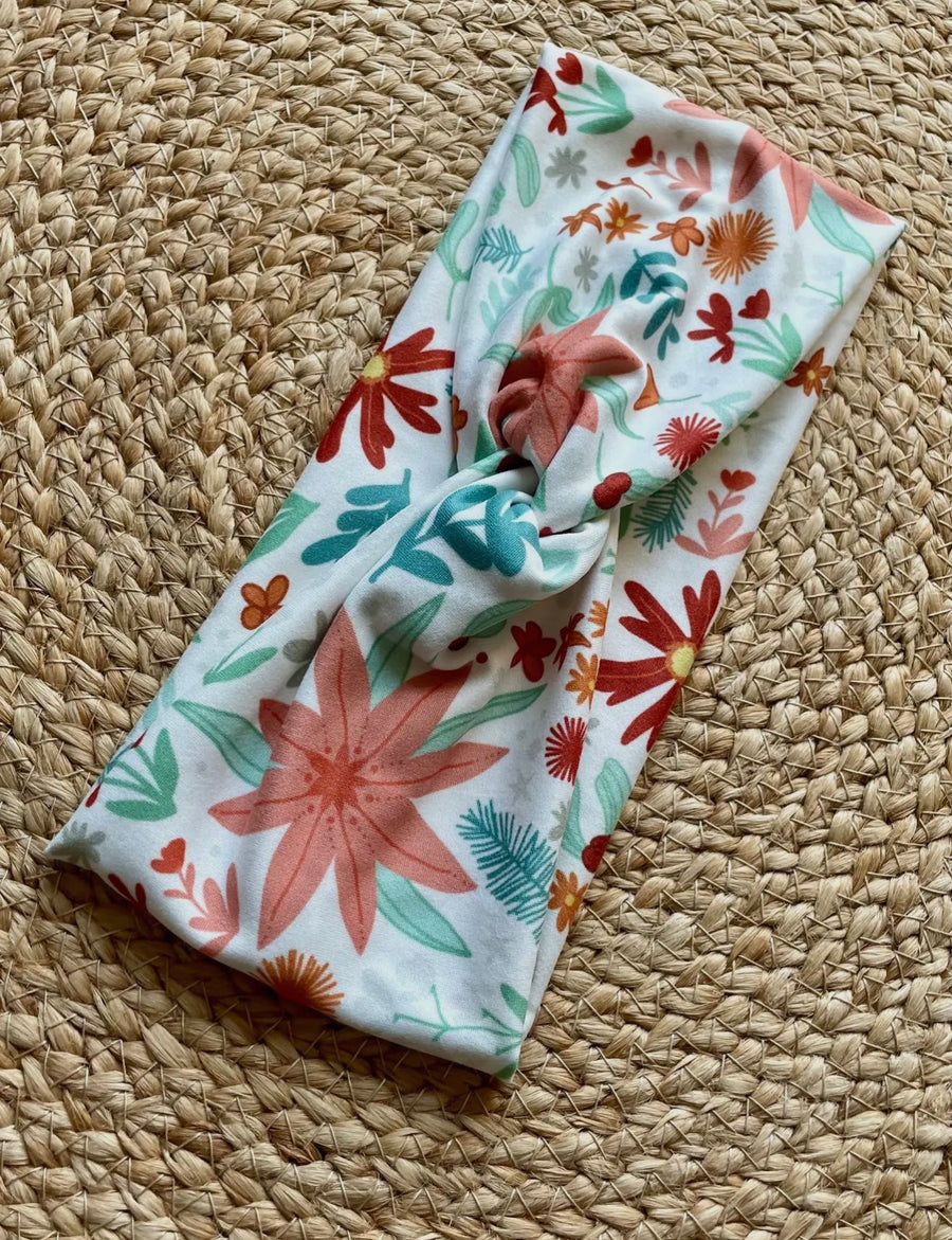 White Christmas Floral Headband