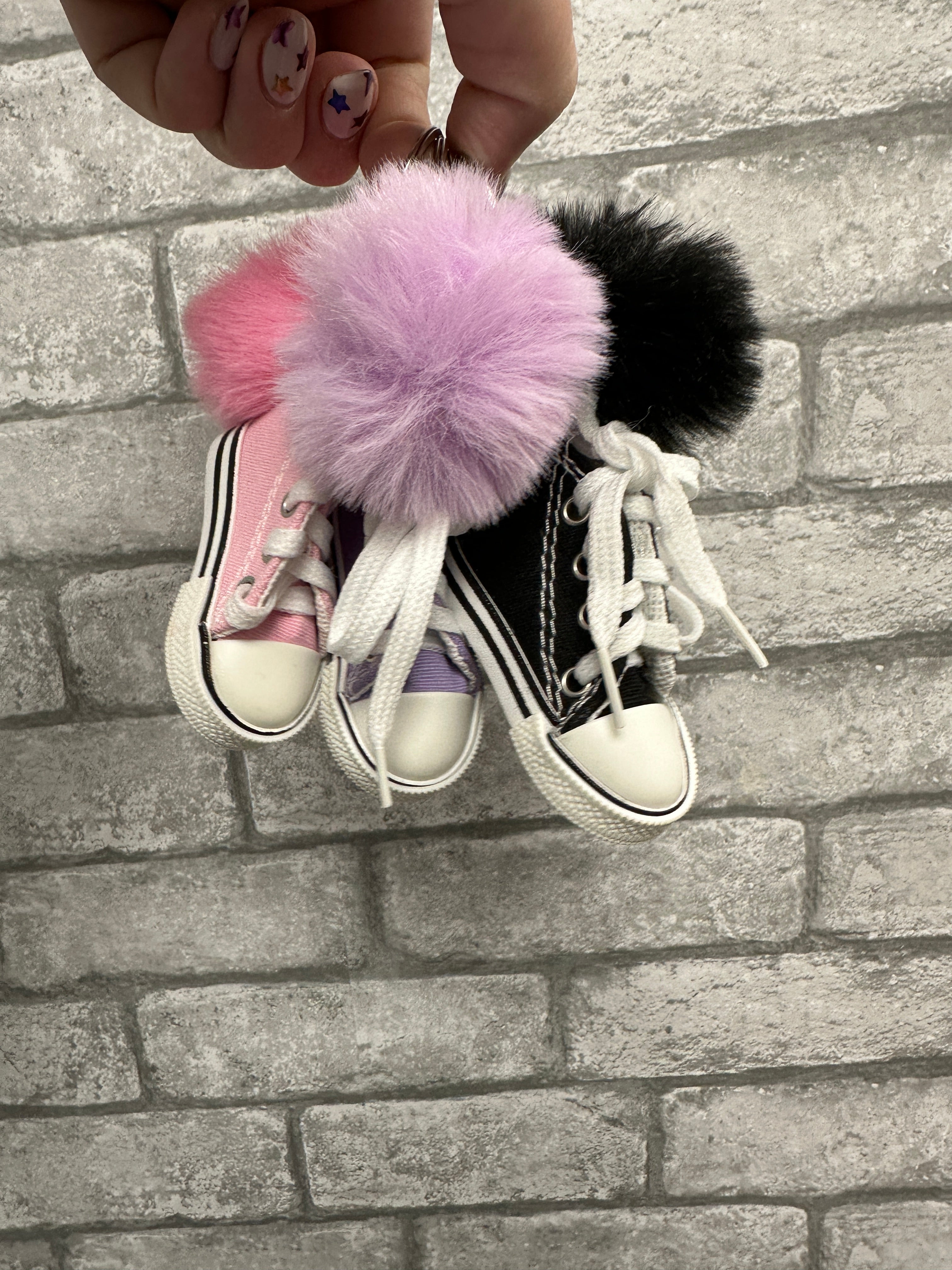 Shoe Pom Pom Keychain