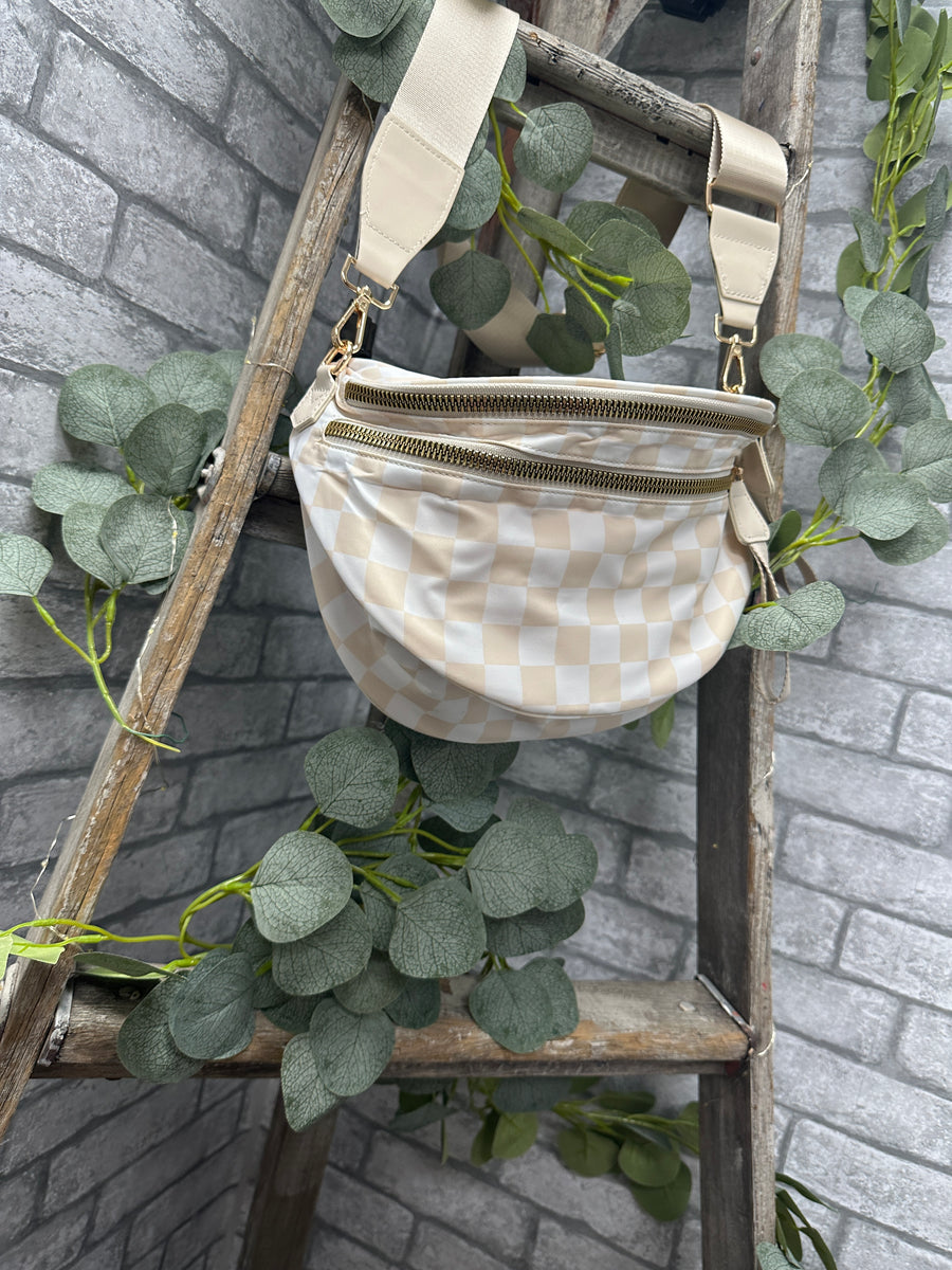 Cream Check Bag